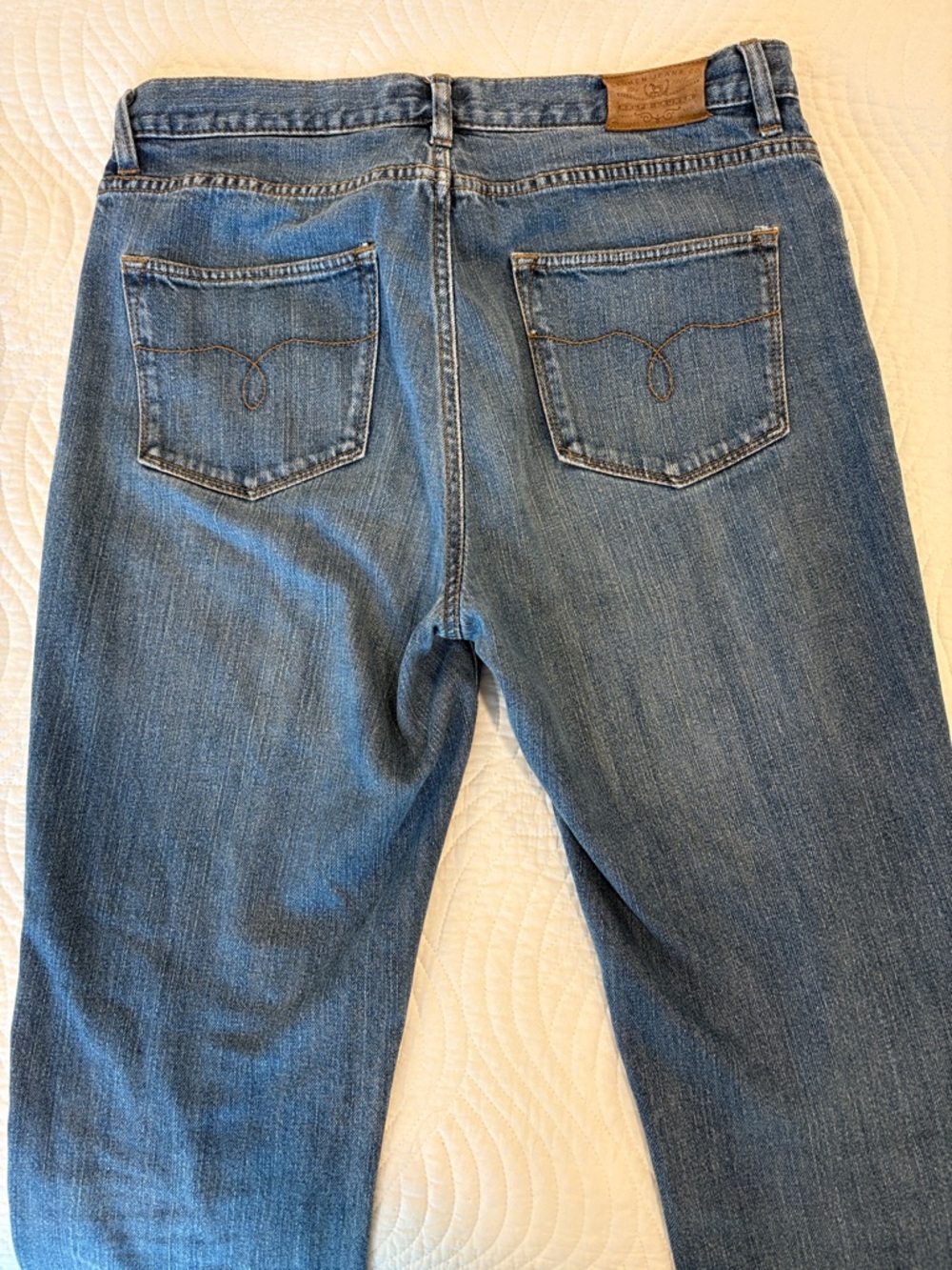 Vintage Lauren Ralph Lauren Women's Straight Leg Jeans in Medium Blue - Picture 5 of 8